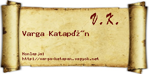Varga Katapán névjegykártya
